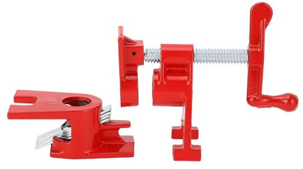 4PCS Wood Gluing Pipe Clamp, 3/4 Inch Adjustable Heavy Duty Bar Clamps Metal Pipe Vise for Woodworking Carpentry Home Improvement DIY Craft