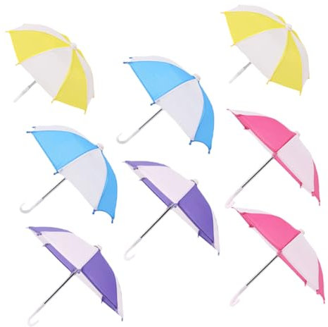 ifundom 8 Stück Miniatur Puppenschirme – Mini Regen Und Sonnenschirme Für Puppenhaus Dekoration Fotografie Requisiten Heimdekoration