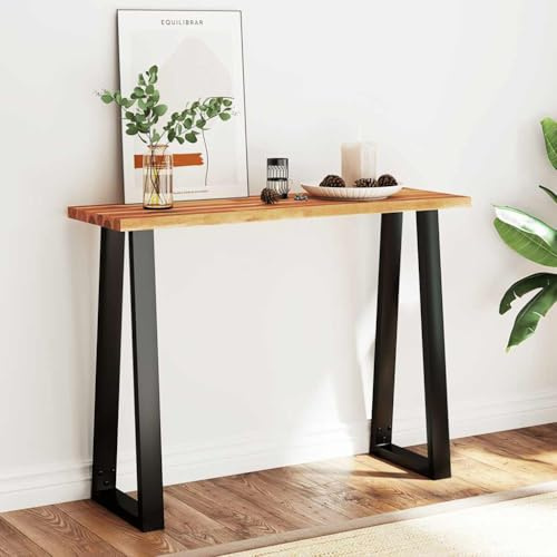 HETFTJN Konsolentisch 110x35x80 cm Akazie U-Bein Sideboard Wohnzimmer Flur Schlafzimmer