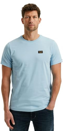 PME Legend Herren Rundhals T-Shirt Short Sleeve R-Neck American Classic, Größe:M, Farbe:PTSS0000555-5326 Airy Blue