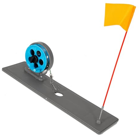 Elnwnnkc Effizientes Eisangel-Werkzeug für Outdoor-Winterangeln, Abenteuerrute mit Flaggenmarkierung, stabiler Basis