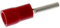 25x Stiftkabelschuh teilisoliert 0,5-1,5mm² rot ; Klemmstift Kabelschuh