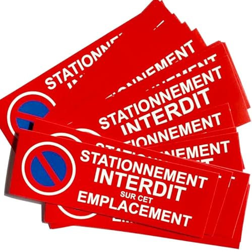 Autocollant Stationnement Interdit - Lot de 30 Stickers - Permet De Signaliser Une Place De Stationnement Privée Afin d’Eviter Voiture Mal Garée