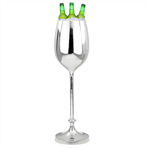 Refroidisseur de vin, grand, en aluminium de première qualité, nickelé et nickelé | Cave à vin et cave avec seau à glace | Articles de cuisine et de bar | Nagina International