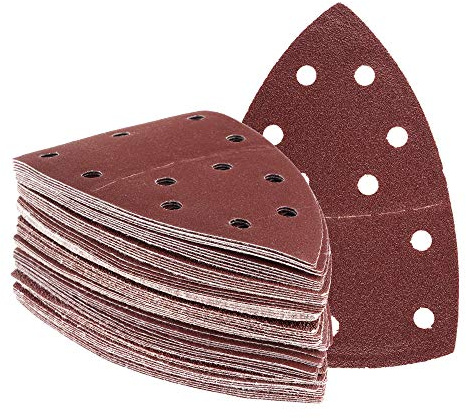 Klett Prio-Schleifdreiecke 100 Blatt, Korn 80, 105x152 mm mit 11-Loch, für Multischleifer und Dreieckschleifer, mittelgrobes Schleifpapier, Schleifscheiben-Set, Multimaster