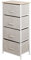 soges Kommode mit Schubladen Flur Kommode Garderobe 4 Schubladen Schubladenschrank 45 x 30x 94 cm Aufbewahrung Kommode Garderoben mit Stoffschrank Campingschrank,Beige,103N-BM-N