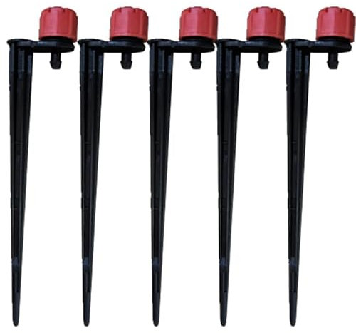 Suinga. 25 x GOTERO Regulable con ESTACA. Incluye Enlace de microtubo en la piqueta para la conexión al Sistema de riego. Gotero de caudal Regulable 0 a 50 litros por Hora. Riego por Goteo