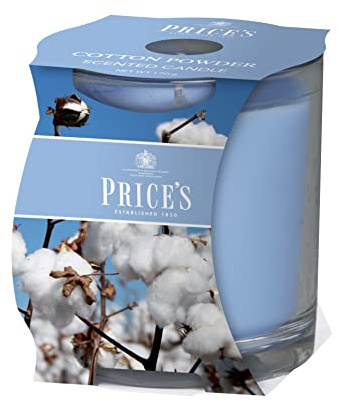 Price's Candles Cotton Powder Cluster Jar Candle | Fresh cotton fragrance, long-burning wax, decorative glass vessel, relaxing ambience, elegant home décor, everyday enjoyment
