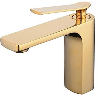 Moderne Einhand-Badezimmer-Bassin-Hahn Wäscherei Vanity Waschbecken Wasserhahn Nickel gebürstet Gold Finish Waschtischarmatur BL6682BG, Gold, Vereinigtes Königreich