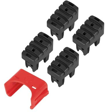 Hailo EasyClix PVC Fuß-Set - Ersatzfüße für Hailo Stufenleitern Größe L ab Baujahr 2015-4 x Leiterfüße, 2 x Montageklammern - Grau
