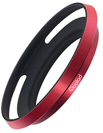 Roolad Paraluce in metallo per fotocamere DSLR e mirrorless per proteggere gli obiettivi con copriobiettivo (55 mm, rosso)