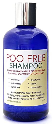 99% Natürliches KLÄRUNG SHAMPOO - APFELESSIG, ALOE VERA, PAMPELMUSE, LITSEA & ZITRONE - 250 ml von POO FREE. Ohne Sulfat, Ohne Parabene. Konzentriert, Leicht zu Spülen. pH 5.5 fur Empfindliche Haut.