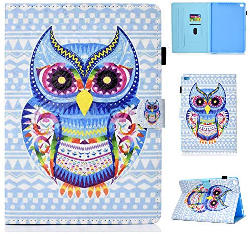 Succtop Kompatibel mit Hülle iPad 9.7 2017/2018 6/5 Generation, Cover Case iPad 9.7 Hülle/iPad Air/Air 2 Auto Schlaf/Wach Schutzhülle für iPad 9.7 2017/2018 iPad Air/Air 2, Farbe Eule