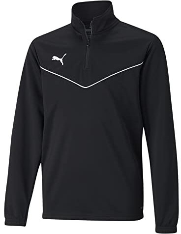 Puma Kinder teamRISE 1/4 Zip Top Jr Pullover, Black White, 176
