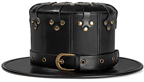 Steampunk Hut Leder Punk Stil Niet Zylinder Halloween Leder Gentleman Hut