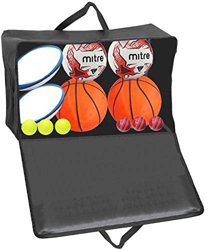 Spares2go Storage Bag for Sports Kit Football Balls Rugby Hockey Cricket Tennis (Black, 100L)