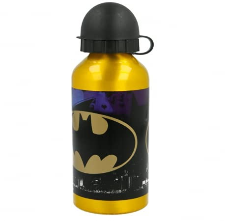 ILS I LOVE SHOPPING BATMAN | Botella escolar de aluminio para niños, 400 ml con boquilla retráctil (Batman)