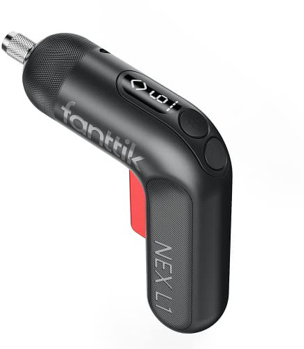 Fanttik L1 Pro 3.7V Cordless Screwdriver, Electric Screwdriver Set with 14 Bits, Digital Screen, Li-ion 2000mAh, 1/4''Hex, 6 Torque Settings 0.5-6 N.m, Variable Speed, Front LED-Grey