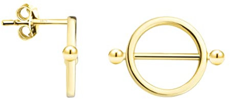 SOFIA MILANI - Damen Ohrringe 925 Silber - vergoldet/golden - Kreis Stab Ohrstecker - E1421