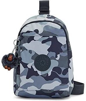 Kipling Klynn Printed Sling Backpack, Cool Camo Grey, 8.25''L x 12.5''H x 3.5''D