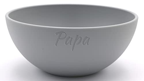 Magu Nachhaltige Mueslischale mit Name Schüssel 16cm mit Namen personalisiert Biopolymer | Osternest Bio Kunststoff 100% Erdölfrei Schüssel - Müslischüssel - Individuelle Namensgravur 137062 silber