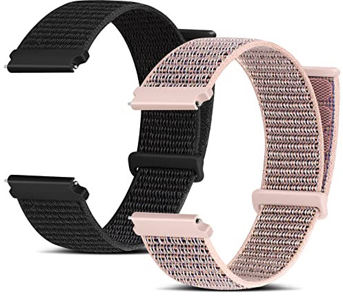 Huamanlou Nylon Uhrenarmband 16mm 18mm 20mm 22mm, Schnellverschluss Aatmungsaktive Verstellbare Gewebte Sport Armband für Herren Damen