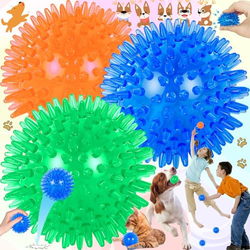 Oneroomone 3 PCS Balles Jouet pour Chien, Balles Couinantes pour Chien, Balle à Mâcher pour Chien, Jouet Flottant pour Piscine, Jouet à Lancer pour Chiot, Jouet à Mâcher pour L'ennui