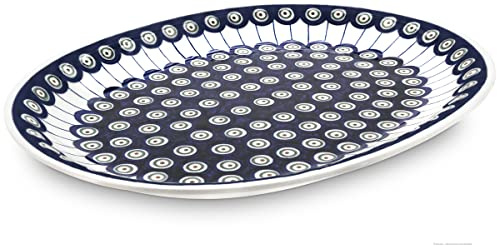 Bunzlauer keramik Original Aufschnittplatte/Servierplatte oval 34x26,7x2,8 cm im Dekor 8
