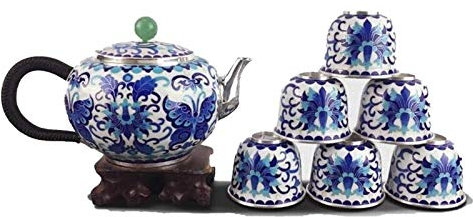 Silberne Teekanne Teekanne aus Sterlingsilber, Gongfu, altes traditionelles Teekessel-Teeset (Ag S999, Gewicht 842 g, gratis)