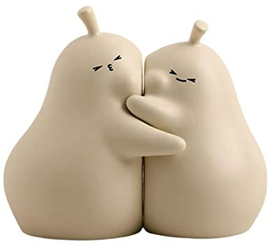 LOVIVER Hugging Birnen-Buchständer, Keramik-Buchstütze, feine Verarbeitung für Zuhause, Büro, Tisch- und Schreibtischdekoration, wunderbares Geschenk, Weiß Größe L