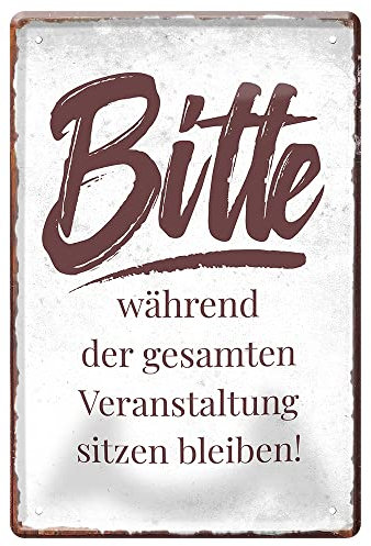 Toiletten Retro Deko Metallschild - Blechschild für Gästeklo oder Bad - Wanddeko für Klosett Örtchen - Toilettenschild mit lustigem Spruch - 20 cm x 30 cm