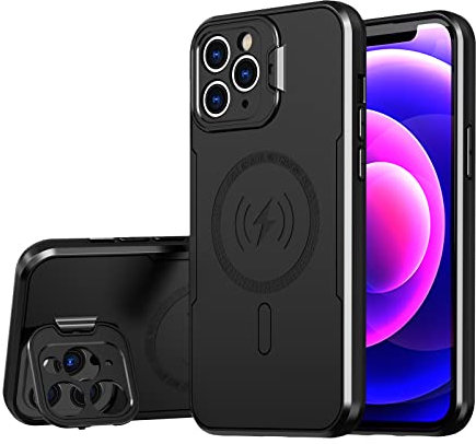 S. Dawezo Magnetische Hülle für iPhone 11 Pro mit Magsafe, integrierter Kamera Ringständer Handyhülle, Stoßfest Panzerhülle Militär Robust Duty Standfunktion Handyhülle für iPhone 11 Pro -Schwarz