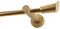 Garesa Gardinenstange Molis Ø 20mm, 1-läufig, Gold, matt lackiert I Stabile Vorhangstange ohne Ringe I Mit Endknopf Keil I Auch für mittelschwere Vorhänge I 160cm