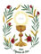 Fabrefacio Lot de 10 images de première communion - Calice et ornementation florale. Qualité premium 350g/m²