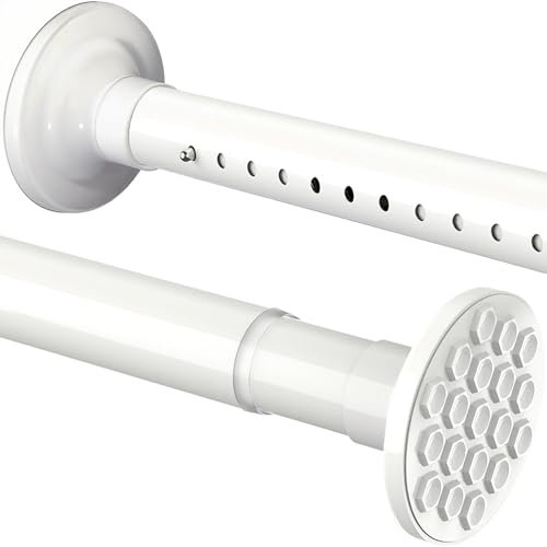 Duschvorhangstange ohne Bohren Teleskopstange Vorhang Stange ohne Bohren für Badezimmer, Schlafzimmer Schwarz Weiß (205-260CM Φ32mm)