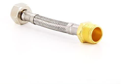 DEKAROX Tubo flessibile per doccia, 100 mm, 3/8 IG x 3/8 AG, flessibile per rubinetto, raccordo acqua