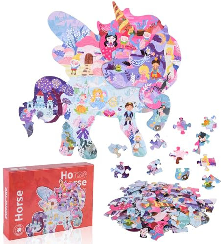 FORMIZON Puzzle Kinder, 60 Teile tierische Puzzleteile, Ocean Puzzle Spielzeug, Pädagogisches Spielzeug, Kinderpuzzle Geschenk für Jungen Mädche ab 5-12 Jahren (Einhorn)