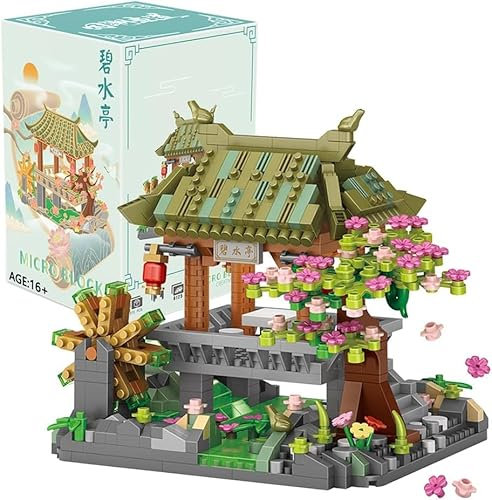 Haus Bausteine Bausatz, 970 Teile MOC Chinesischer Pavillon Klemmbausteine Architektur Modell, Street View Haus Konstruktionsspielzeug Nicht Kompatibel mit großen Marken