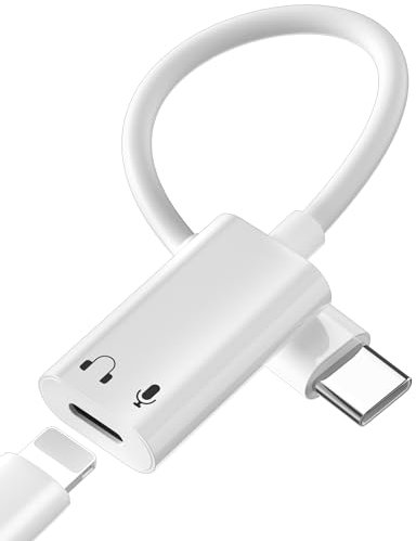 Adaptateur Jack Audio USB C vers Lightning pour iPhone 16 15 Pro Max Plus iPad 10,Type C vers Lightning Adaptateur AUX Audio Casque avec DAC Puce pour iPad Pro Mini 6 Air 4th Air 5th S23 FE Ultra A55