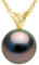 Pearls & Colors - Collier Perle de Culture de Tahiti Ronde - Qualité A + - Or 750 Millièmes (18 cts) - Chaîne Offerte - Bijou Femme