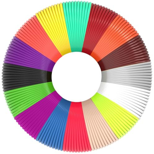 Yungden 3D Stift Filament PLA, 15 Farben 3D Pen Filament PLA 1,75mm, Insgesamt 45M, 3D Stift Farben Set für MYNT3D, SCRIB3D und Dikale 3D Druck Stifte (3D Stift nicht Enthalten)