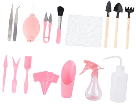 SUPVOX 1 Set Da 16 Pezzi Strumento Di Semina Accessori Per L'allattamento Annaffiatoio Piccoli Accessori Strumento Di Giardinaggio Domestico Strumenti Rosa Succoso Pala Da Semina Di Legno