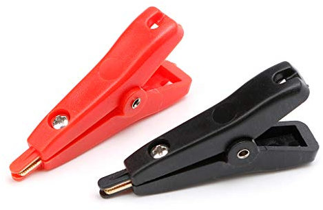 REITINGE 2PCS Vergoldete Zweistufige Testklemme Klemmen Kelvin + Rot