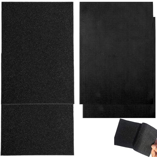 Rayconup 4 Stück Klettband zum Nähen, Klettverschluss zum Nähen, Schwarz Klettband Breit, Diy Klettpunkte&Klettbänder, Klettband zum Aufbügeln, Klettverschluss Selbstklebend für Stoff(20 * 30cm)