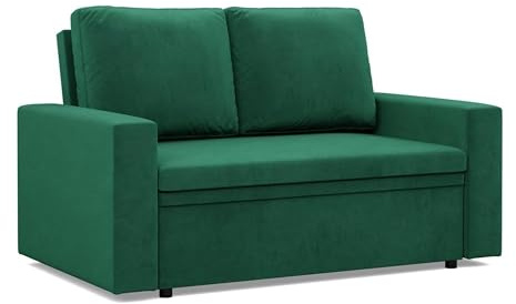 Mebligo - NEO Kollektion Sofa 2 Sitzer Mit Schlaffunktion 148 x 90 x 87 cm, Schlafsofa Mit Bettkasten, Kleines Wohnzimmersofa Grün