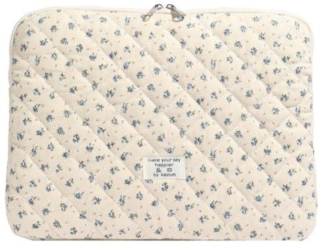 Fiorky Étui de transport pour ordinateur portable imprimé floral, housse matelassée pour ordinateur portable, jolie pochette de protection pour ordinateur portable et tablette de 11 à 15 pou