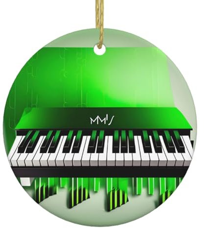 Green And White Piano Keys Gifts Christmas Ornaments,Ornament Gift,Birthday Gifts For Christmas Tree Ceramic Ornament
