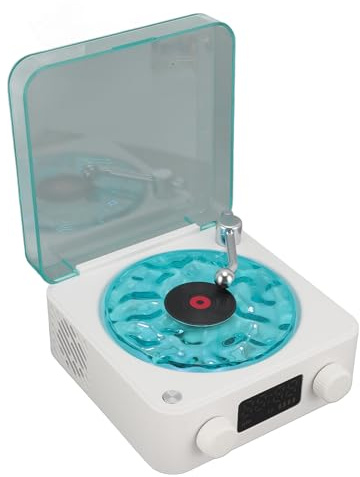 The Waves Player, Haut-Parleur Bluetooth Portable Vintage Waves avec Lumières Ambiantes Réglables, Lecteur de Musique Stéréo avec Affichage de L'heure pour Chambre à Coucher,