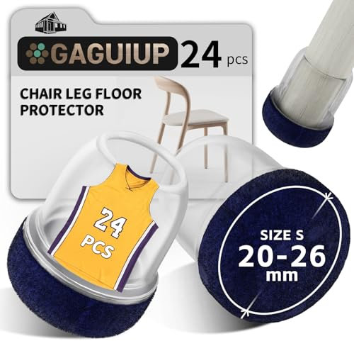 Lot de 24 protections de sol rondes en silicone de 2,5 cm pour pieds de chaise, protection de pieds de meubles, housses de pieds de table mobiles, capuchons de pieds de tabouret pour éviter les