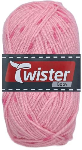 50 Gramm Twister Baby aus 100% Polyacryl (30 Rose Multi)